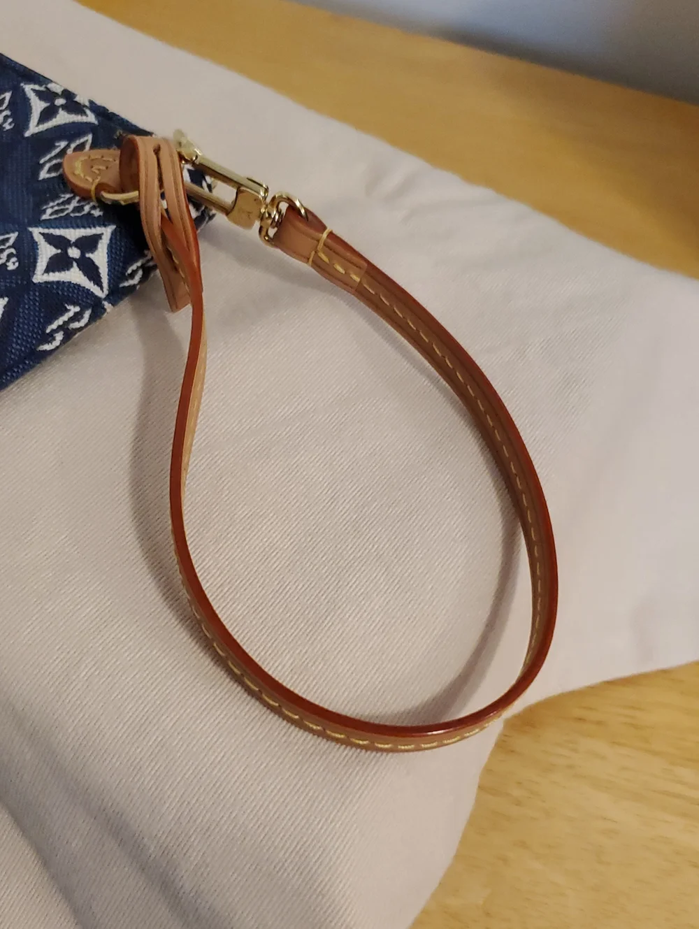 New Louis Vuitton Since 1854 Denim Jacquard Monogram Pochette Wristlet